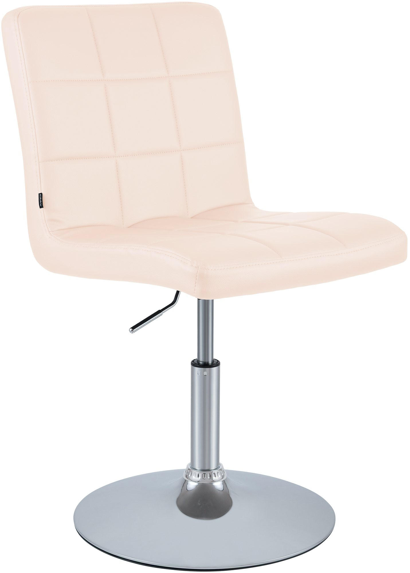 DREHSTUHL Lederlook Creme - Chromfarben/Creme, Textil/Metall (44/81/55cm) - CLP