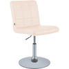 DREHSTUHL Lederlook Creme - Chromfarben/Creme, Textil/Metall (44/81/55cm) - CLP