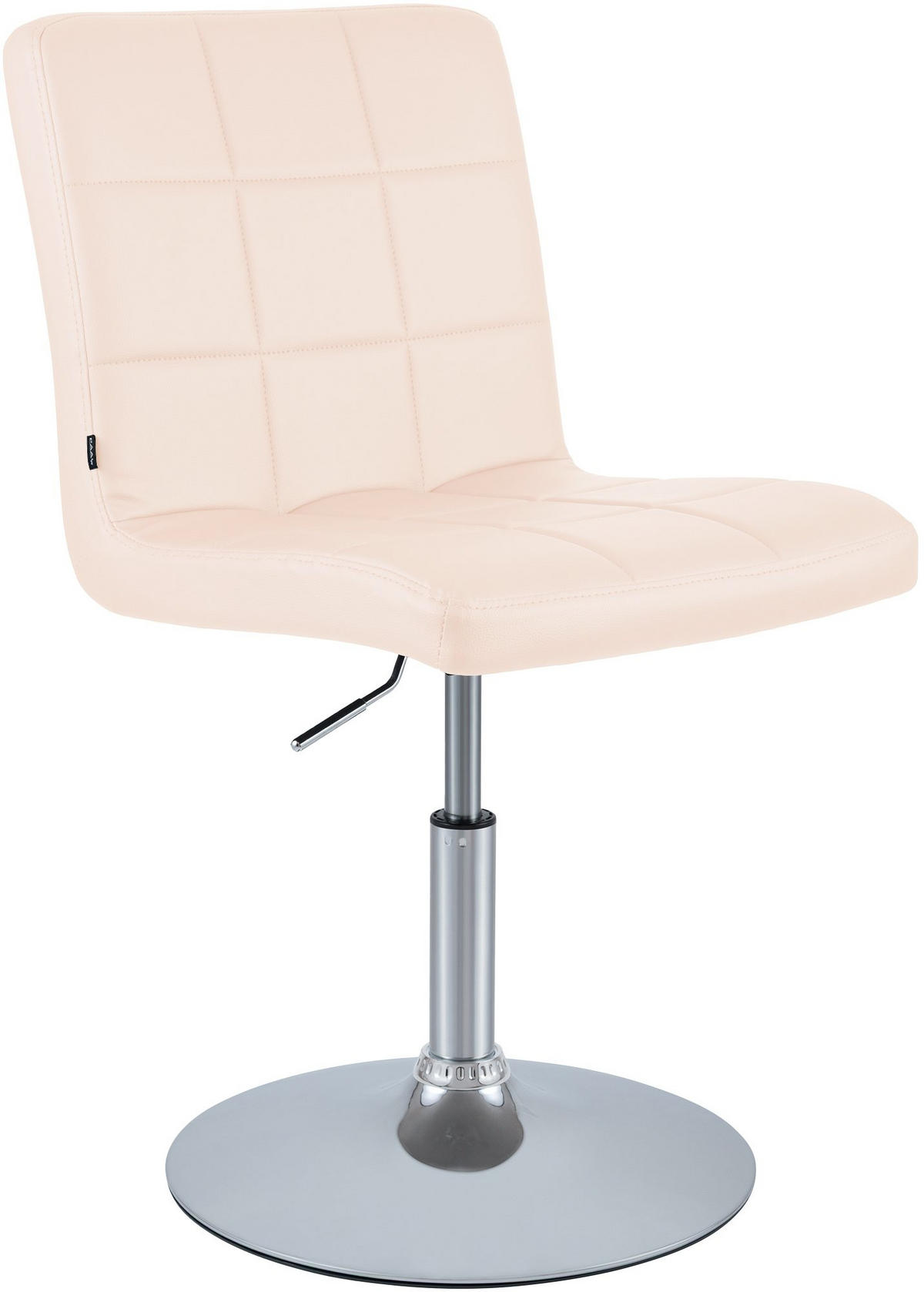 DREHSTUHL Lederlook Creme - Chromfarben/Creme, Textil/Metall (44/81/55cm) - CLP
