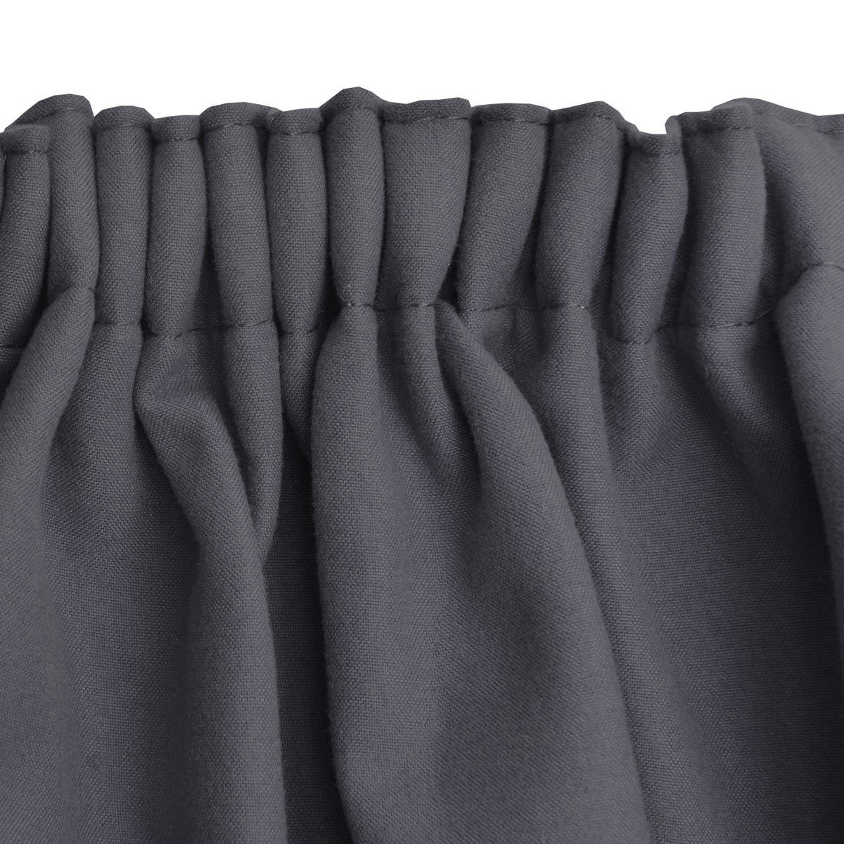 VORHANG Amelie TK mit Kräuselband 140x245cm Anthrazit (2tlg) - Anthrazit, Textil (140/245/1cm) - Beautissu 