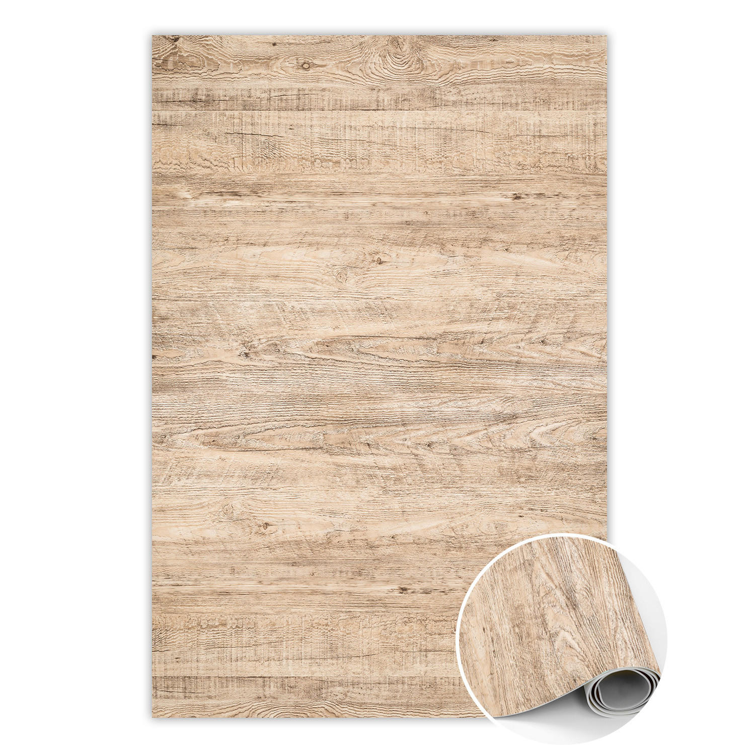 VINYL TEPPICH 140x210 cm Rohes Holz - Hellbraun, Kunststoff (140/210cm) - TULUP