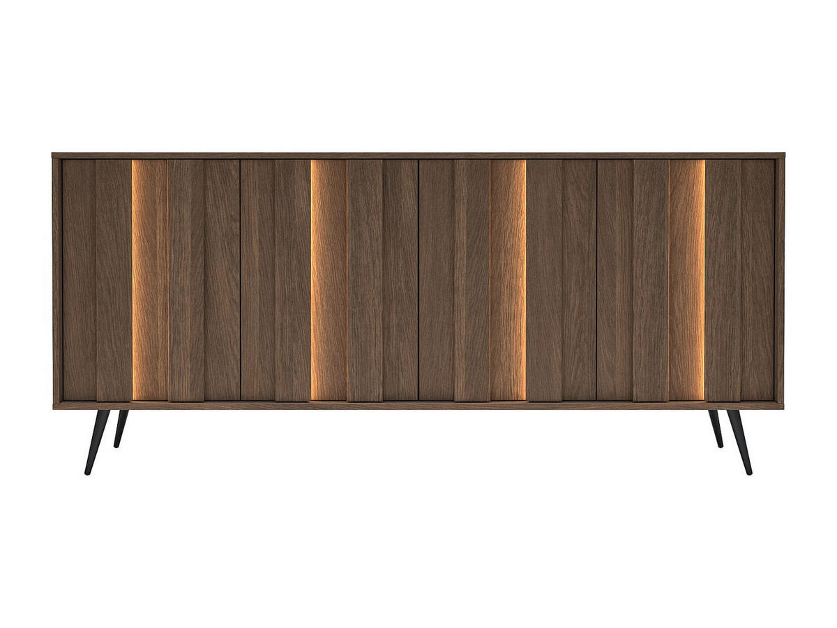 SIDEBOARD - 183.3 cm x 40 cm - holz - naturfarben dunkel Kalsiya - Naturfarben, Holz (183.3/82.6/40cm) - Vente-Unique