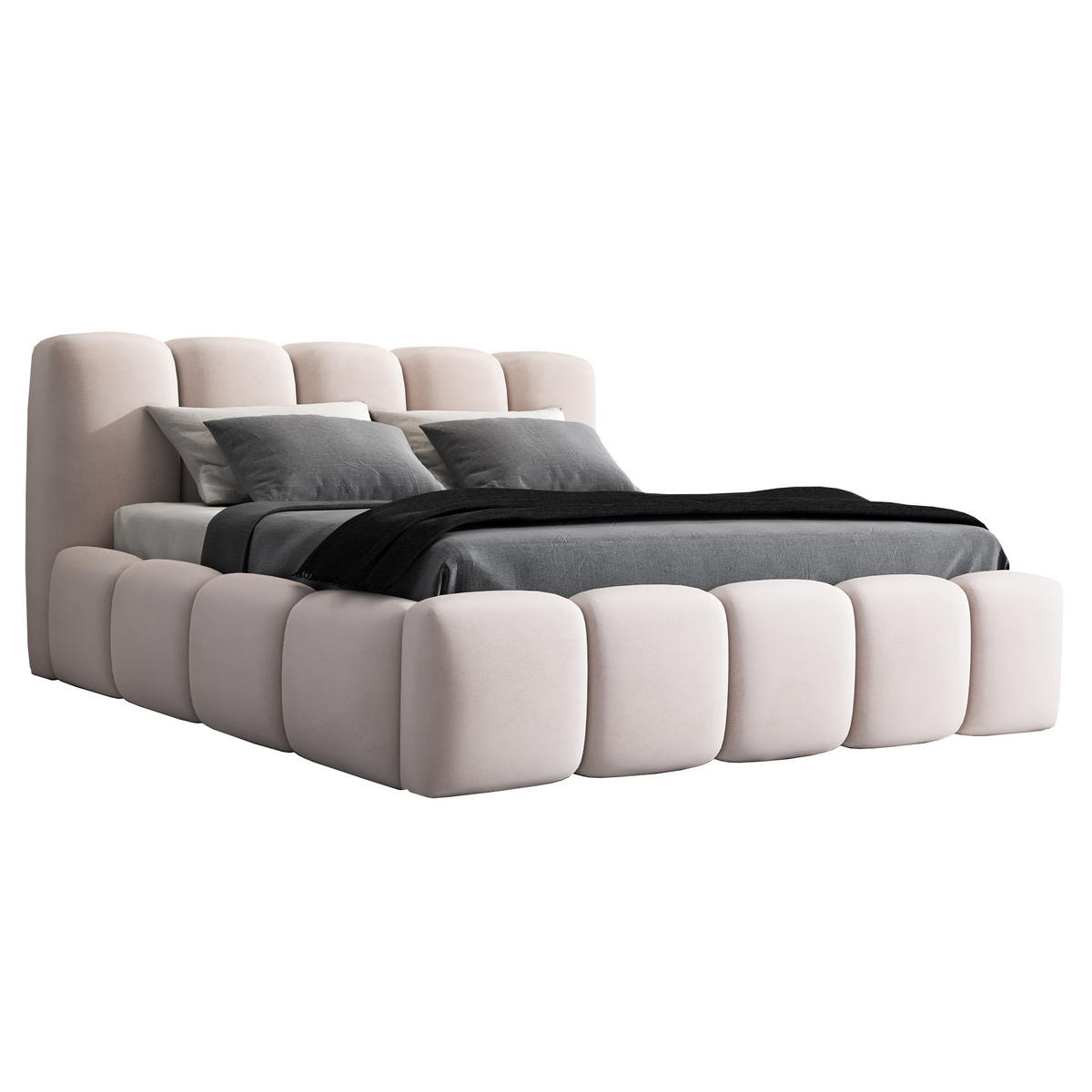 POLSTERBETT SONIC mit Matratze H2 160x200 Beige - Beige, Textil (160/200cm) - A&J MöbelLand