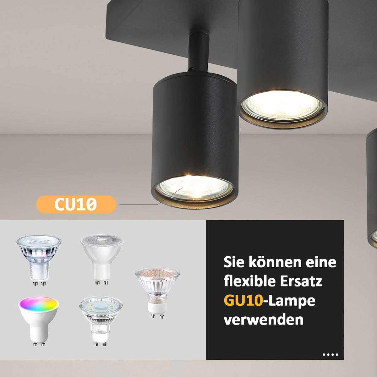 STRAHLER Bergheim 6-flammig 40/20/14.4 cm - Schwarz, Metall (40/20/14.4cm) - Nettlife