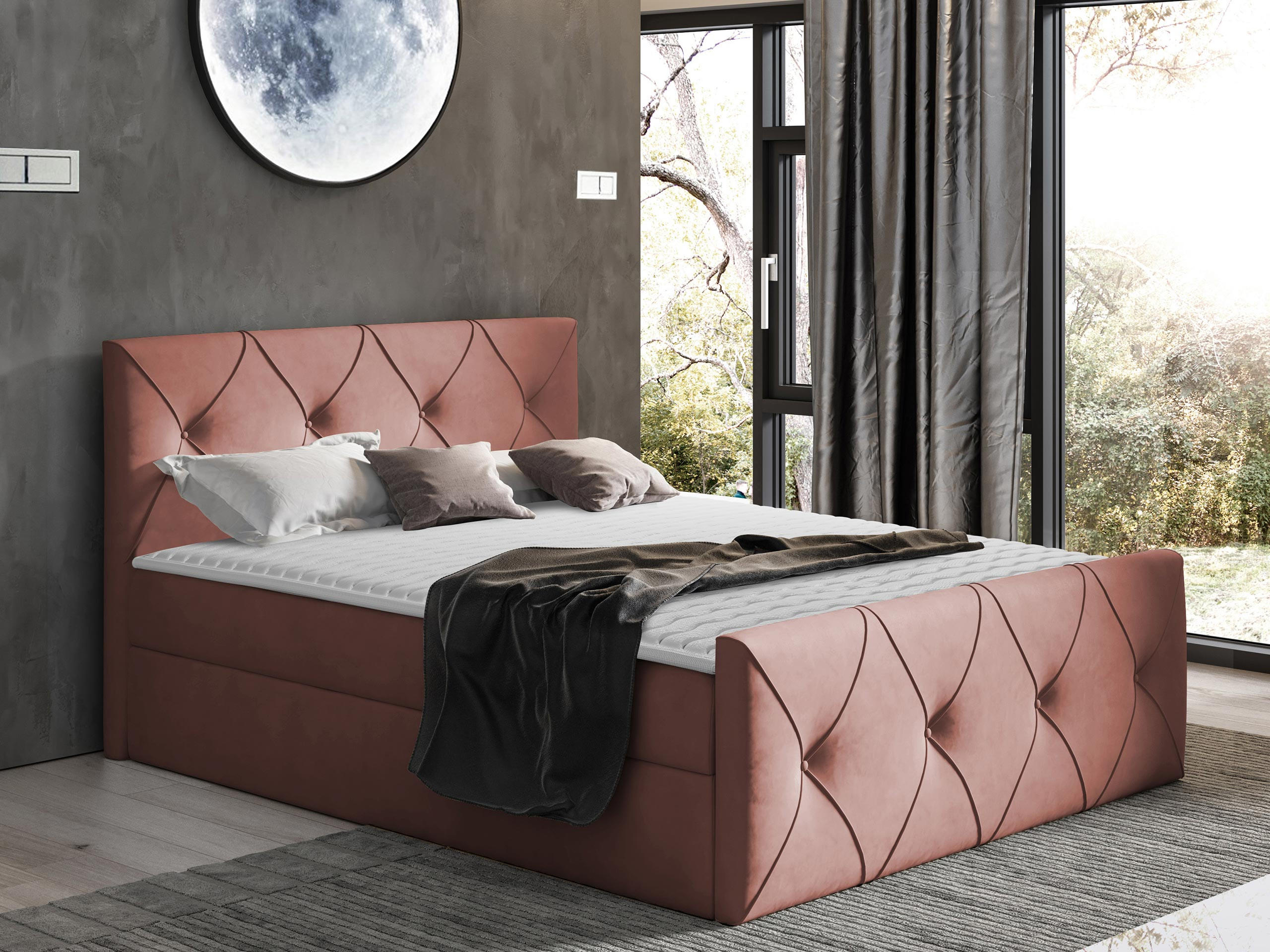 BOXBETT Crystal Lux - Rosa, Holz (160/200cm) - MIRJAN24