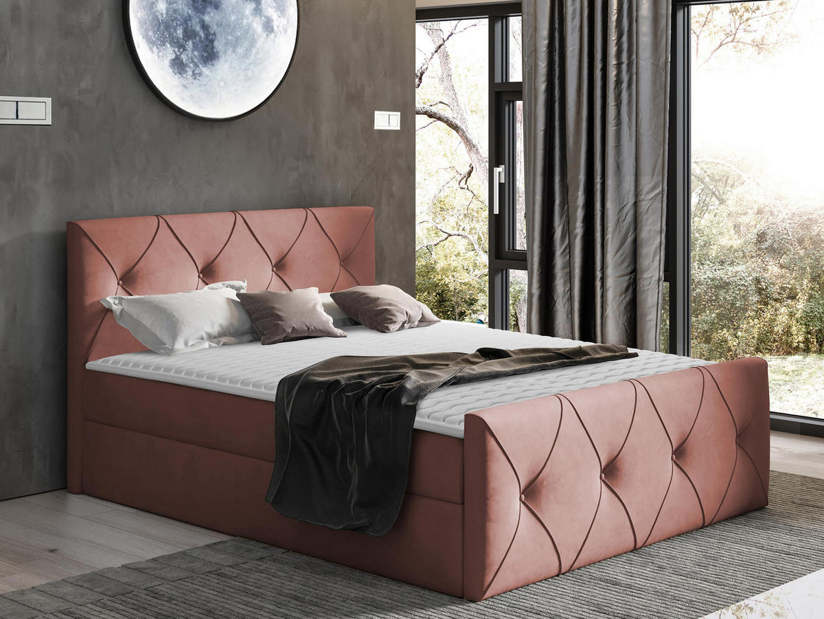 BOXBETT Crystal Lux - Rosa, Holz (160/200cm) - MIRJAN24