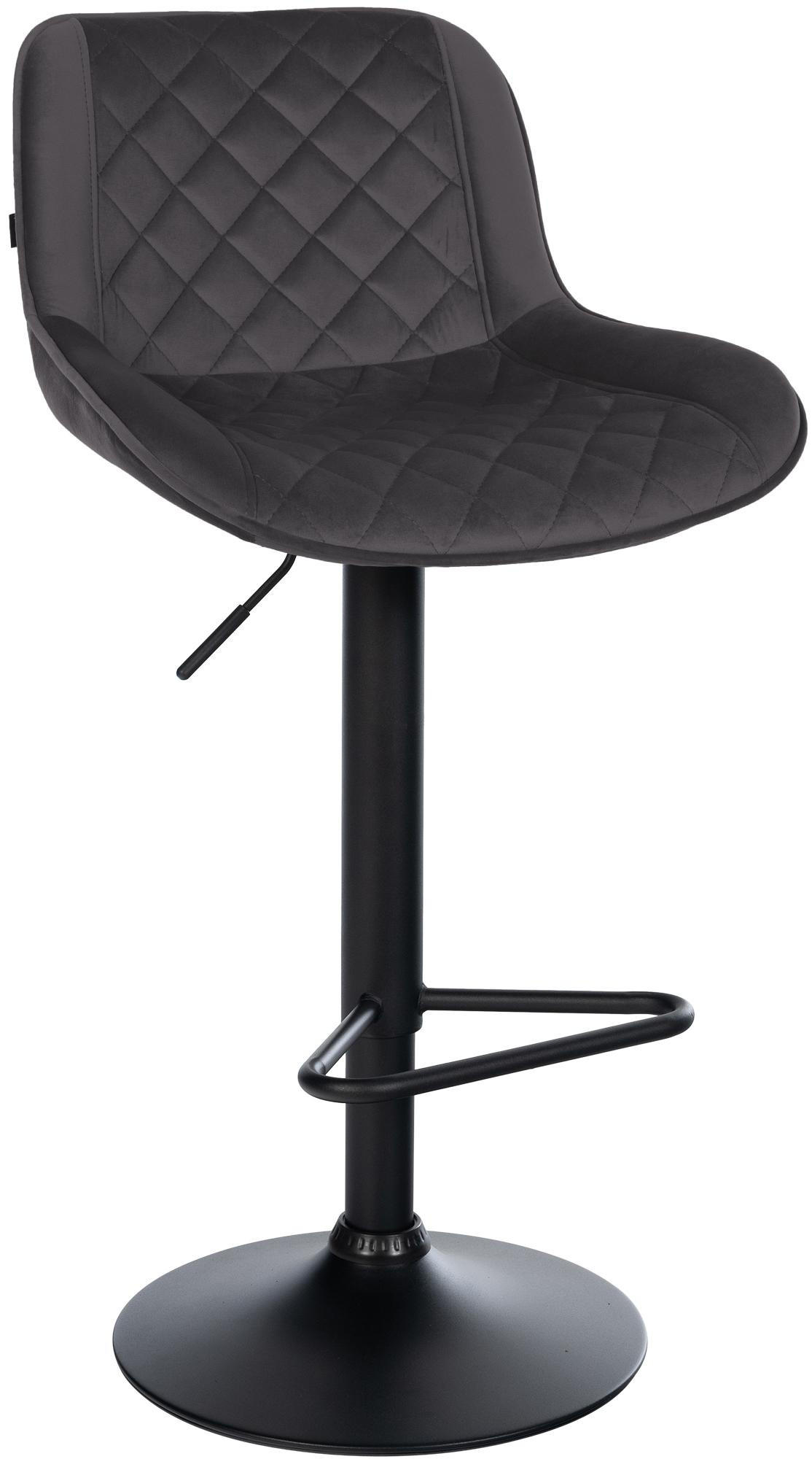 BARHOCKER Samt Schwarz - Schwarz, Textil/Metall (50/84/52cm) - CLP