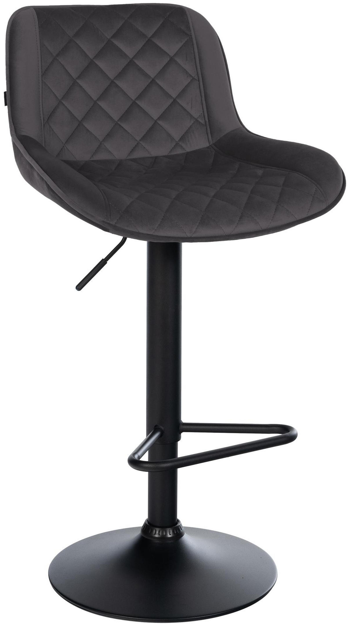 BARHOCKER Samt Schwarz - Schwarz, Textil/Metall (50/84/52cm) - CLP