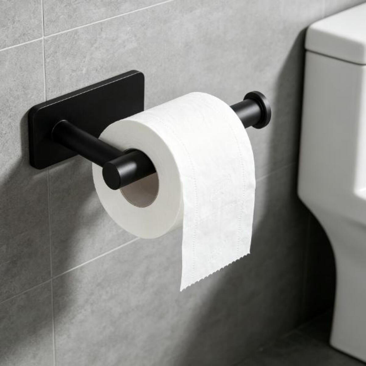 TOILETTENPAPIERHALTER , Edelstahl，Schwarz,Zweierpack - Schwarz, Metall (8.2/4.5/15.8cm) - Authentics