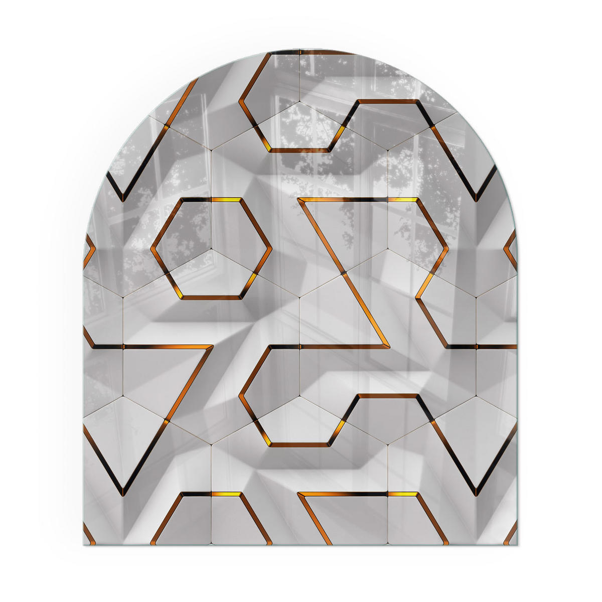 GLASPLATTE für Kamin 80x70 cm - Weiß, Glas (80/70/0.4cm) - TULUP