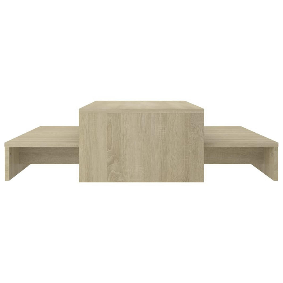 SATZTISCH-SET Sonoma-Eiche 100x100x26,5 cm Holzwerkstoff - Braun, Holzwerkstoff (100/100/26.5cm) - furnicato