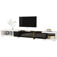 TV-SCHRANK mit 3 Türen und 2 Schubladen in Weiß und Schwarz 190/35/45 cm - Schwarz, Holzwerkstoff (260/30/40cm) - Redom