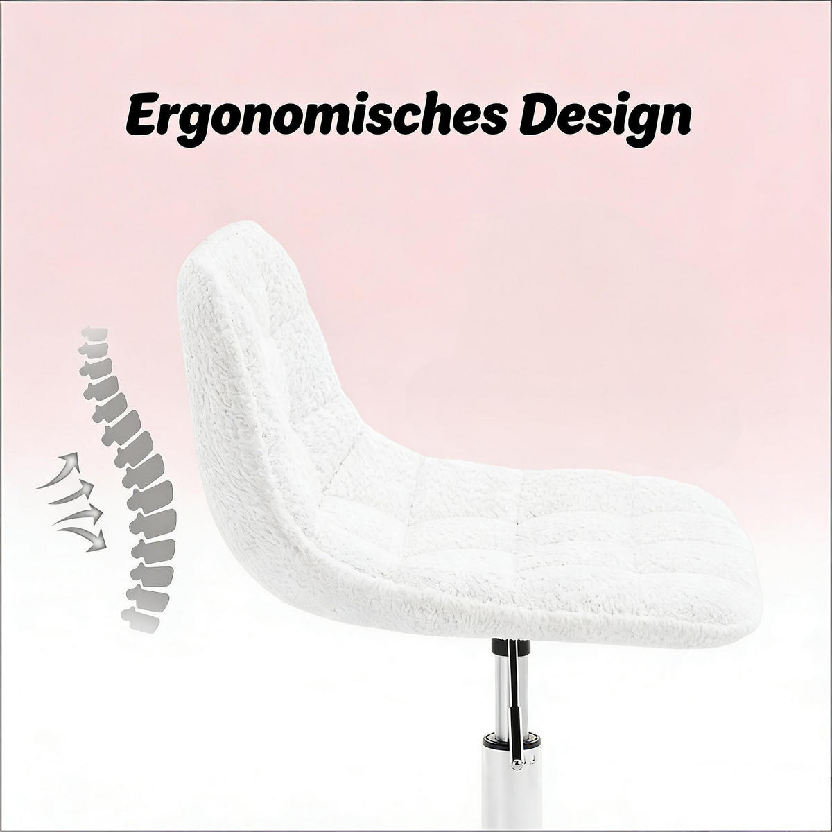BÜROSTUHL Weiß 43/50/67,5 cm - Weiß, Metall (43/67.5/43cm) - PANGIVO