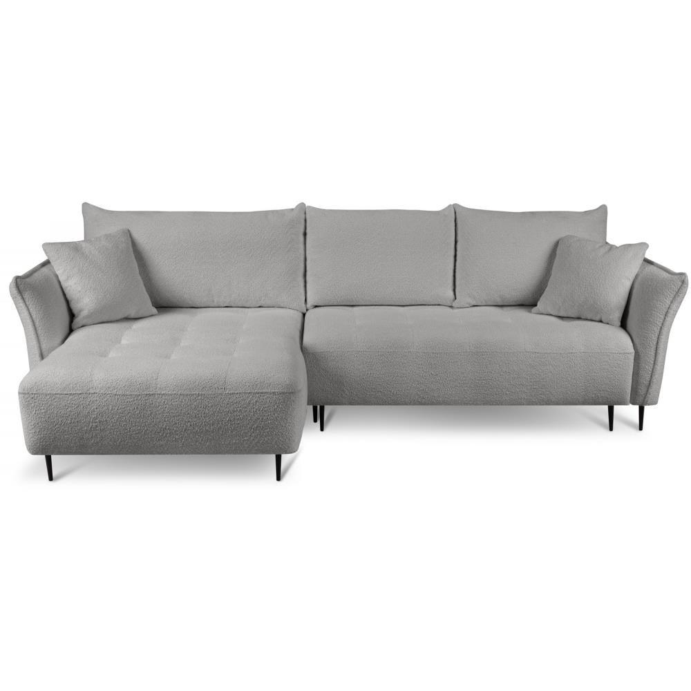 ECKSCHLAFSOFA Bari links grau - Schwarz/Grau, Textil (276/158cm) - Beautysofa