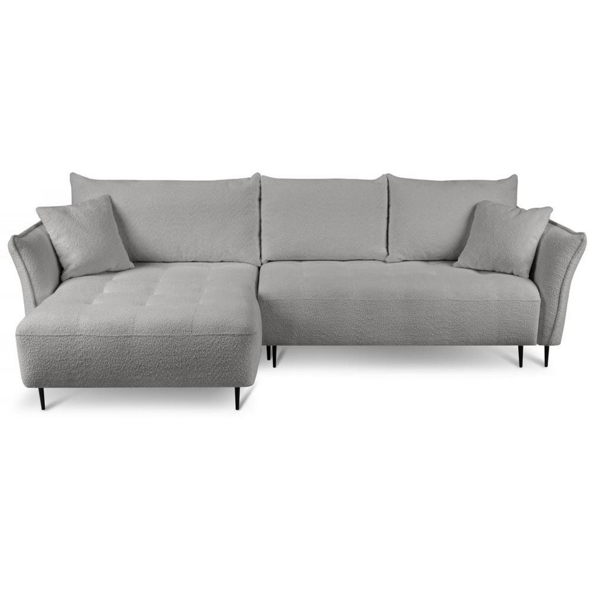 ECKSCHLAFSOFA Bari links grau - Schwarz/Grau, Textil (276/158cm) - Beautysofa