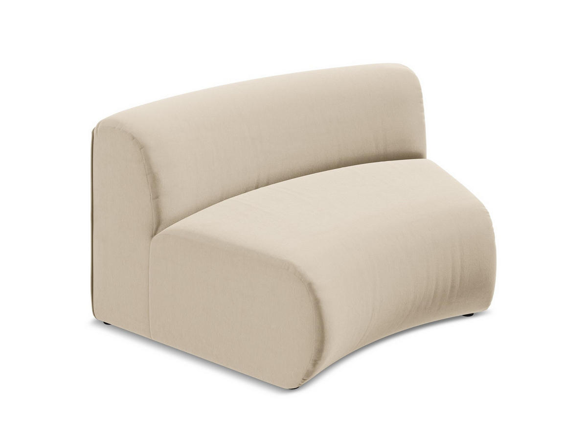 SOFAELEMENT Samt Stoff Beige - Beige/Creme, Kunststoff/Textil (147/70/89cm) - Makamii