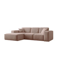 ECKSOFA, Sofa L form, Couch L form Siena L stoff Salvador Rosa Links - Rosa, Holz (165/266cm) - Kaiser Möbel