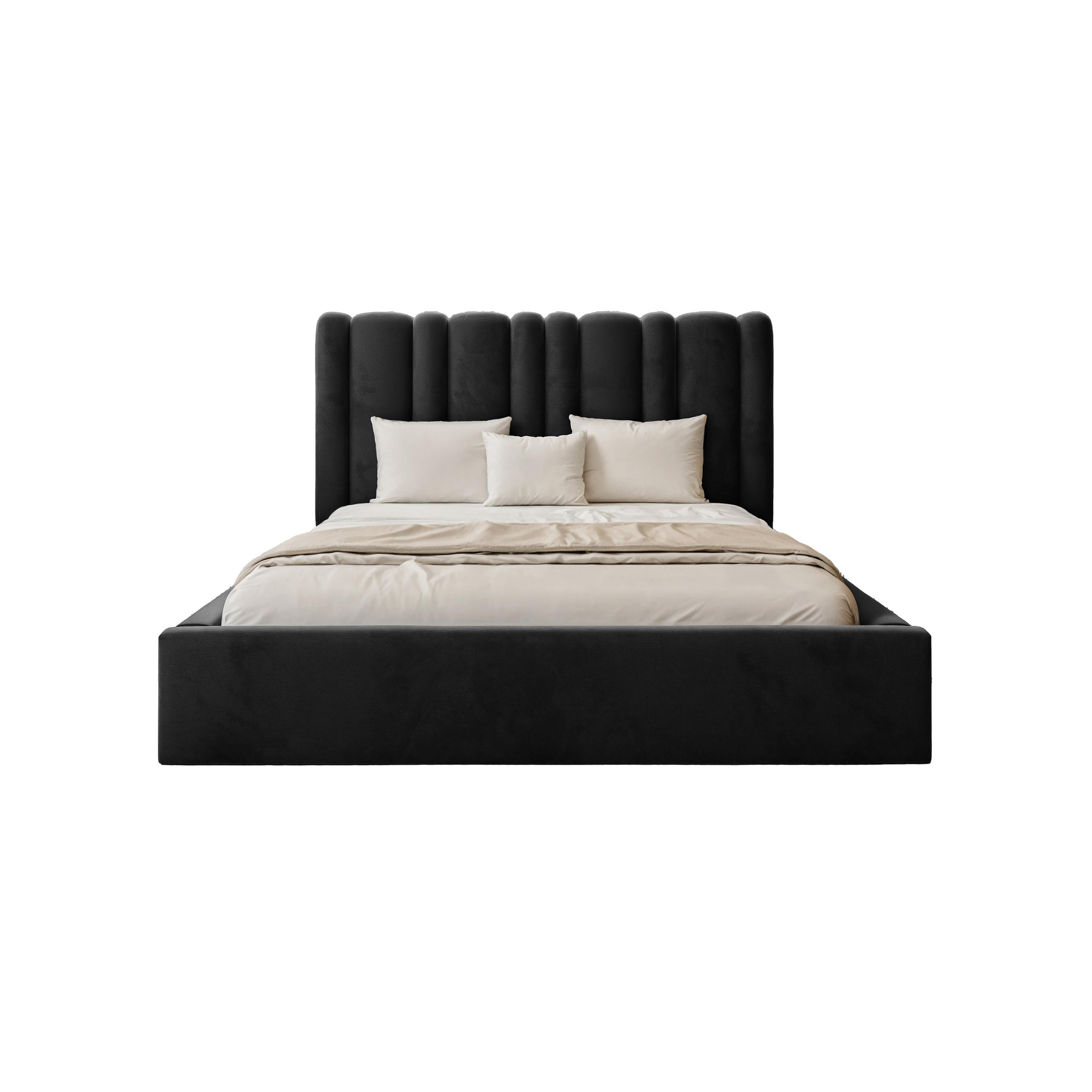 POLSTERBETT Vibo 140x200 cm, Schwarz - Schwarz, Textil (140/200cm) - Fedve