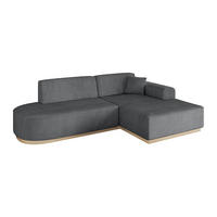 ECKSOFA Ottomane Rechts IREA-L1 - 232x165x80 cm Duneklgrau - Dunkelgrau, Holzwerkstoff/Textil (232/165cm) - ALTDECOR