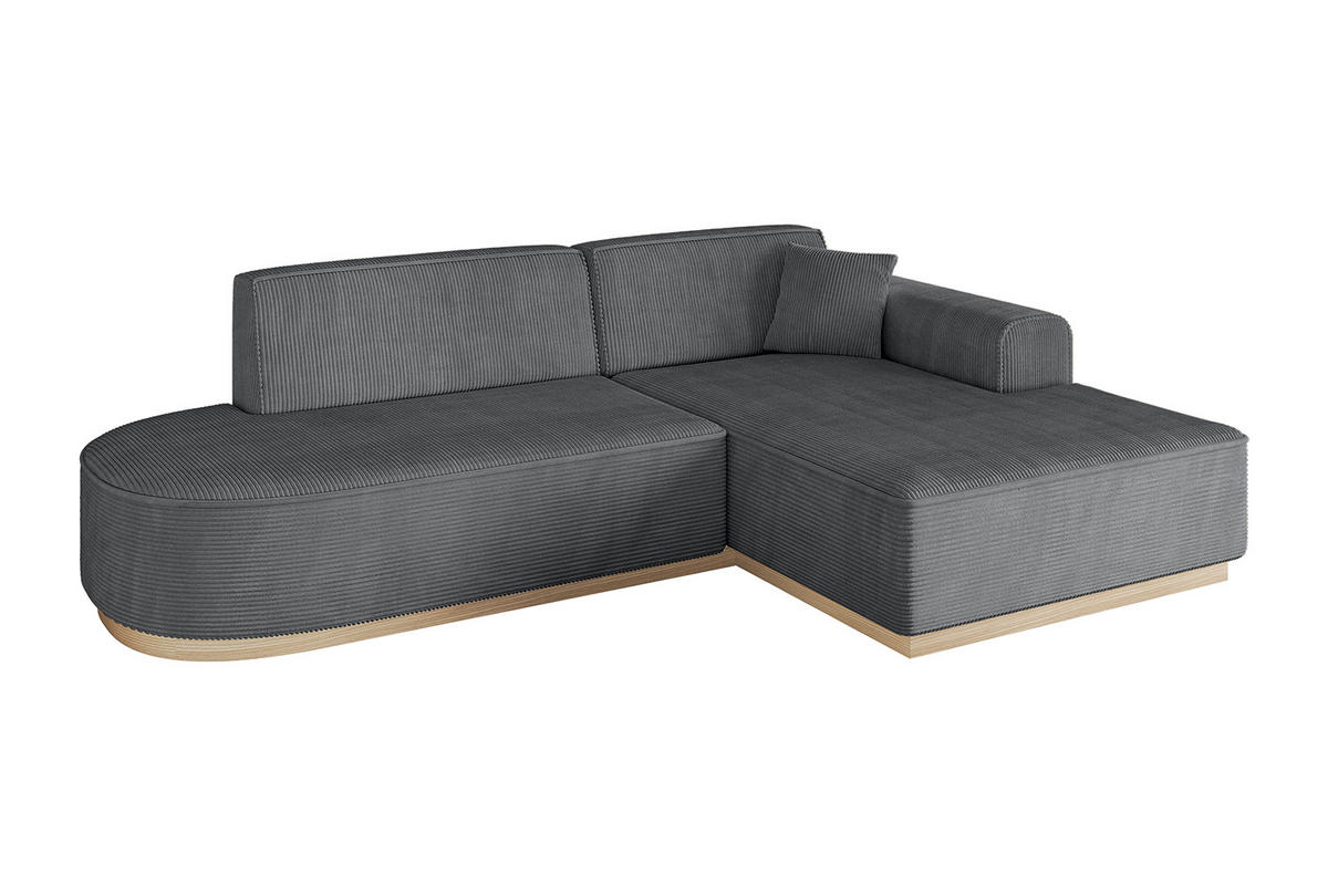 ECKSOFA Ottomane Rechts IREA-L1 - 232x165x80 cm Duneklgrau - Dunkelgrau, Holzwerkstoff/Textil (232/165cm) - ALTDECOR