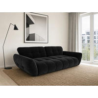 BIGSOFA Vannes Chenille Schwarz 272/134/68 cm - Schwarz, Kunststoff/Textil (272/68/134cm) - foamnova