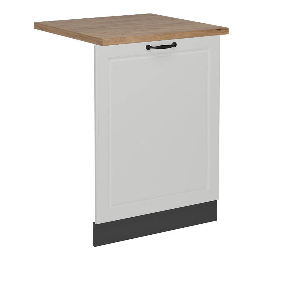 GESCHIRRSPÜLBLENDE R-Line Weiß Landhaus 60 cm , AP Eiche - Anthrazit/Weiß, Holzwerkstoff (60/81.8/1.6cm) - Vicco