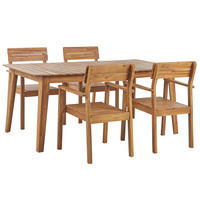 GARTENMÖBEL SET 4-Sitzer Akazienholz hellbraun Fornelli - Hellbraun, Holz - Beliani