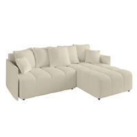 ECKSOFA Ottomane rechts LONLI-L 251x189x68 Creme Bouclé - Creme, Holzwerkstoff/Kunststoff (189/251cm) - ALTDECOR