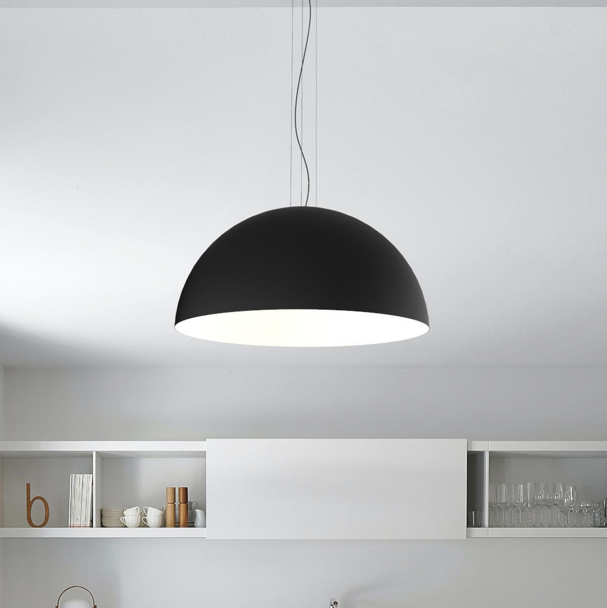 HÄNGELEUCHTE Cassis - Schwarz, Metall (80/80/40cm) - Lumicom
