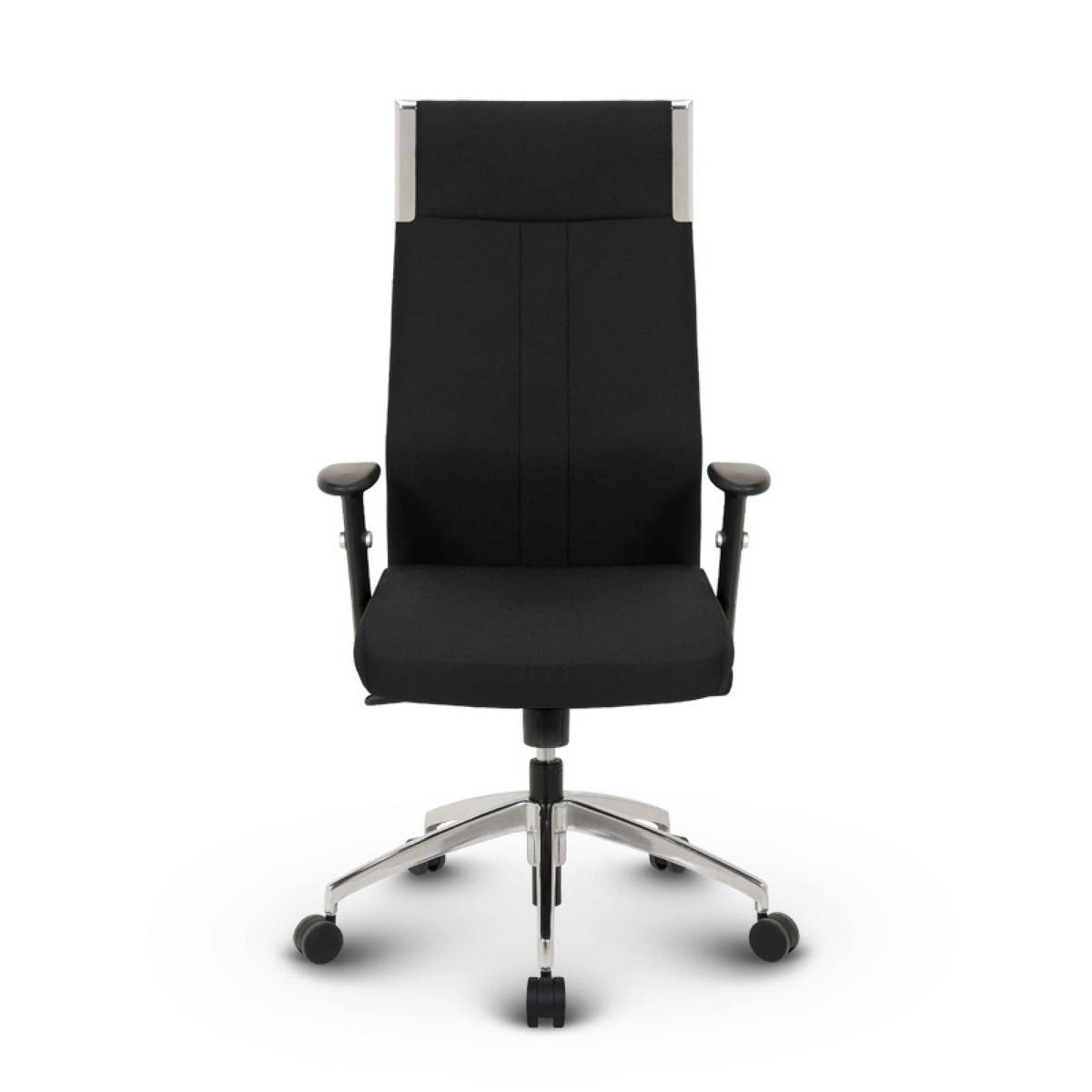 CHEFSESSEL Black-Line Stoff Schwarz - ergonomisch, 150 kg belastbar, Sitzhöhe 42-54cm - Schwarz, Kunststoff/Textil (68/115/60cm) - Versee