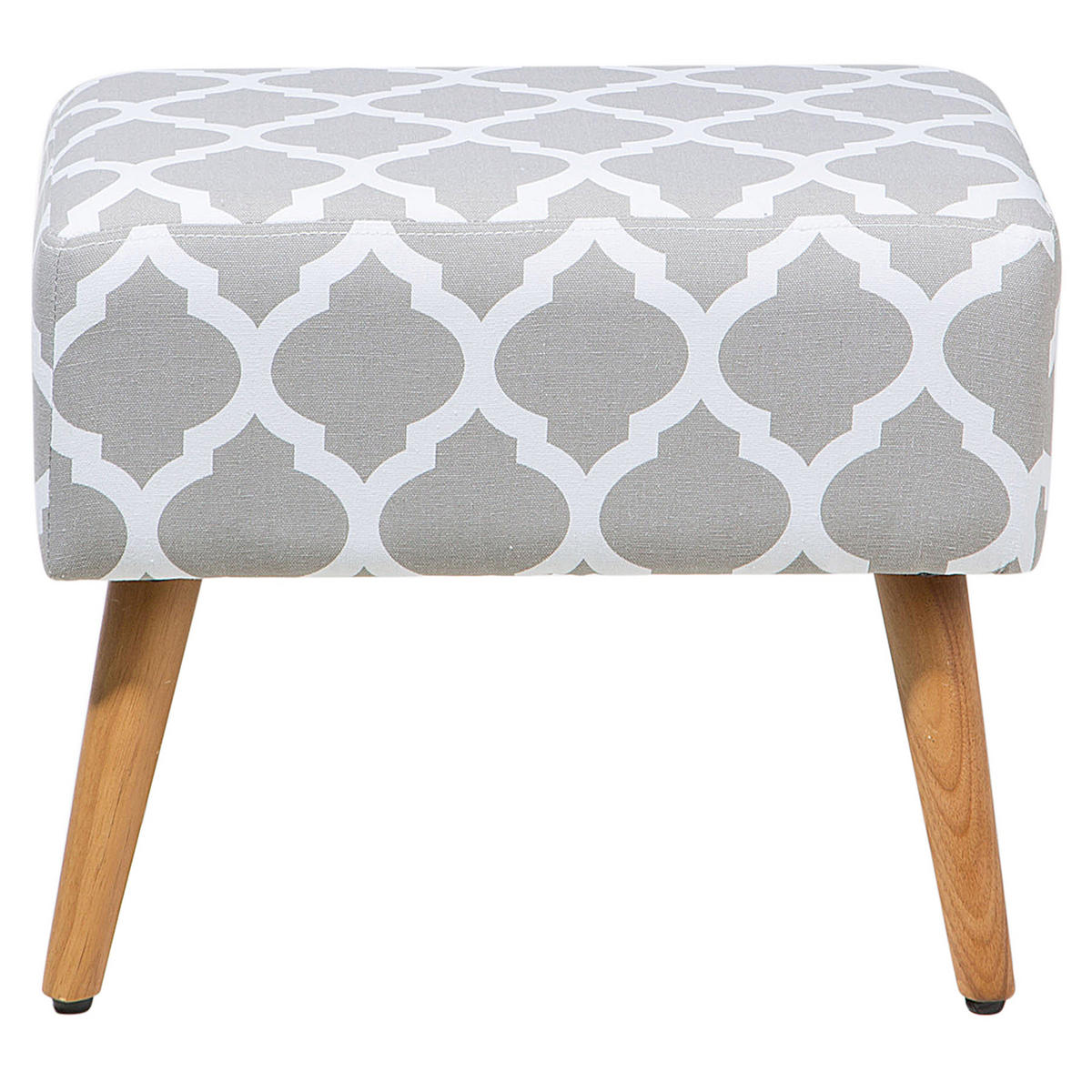 HOCKER Manteo 39/50/42 cm - Grau, Naturmaterialien/Textil (50/42/39cm) - Beliani