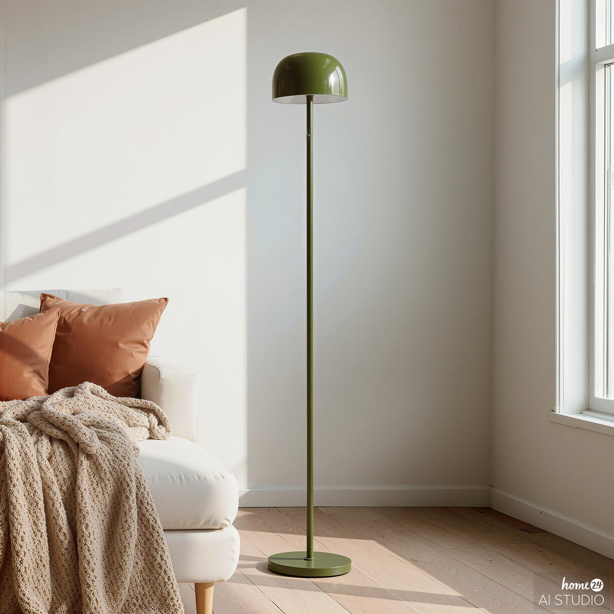 AKKU-STEHLEUCHTE - Eisen / Kunststoff - Dimmbar - Grün, Kunststoff/Metall (20/20/147cm) - home24