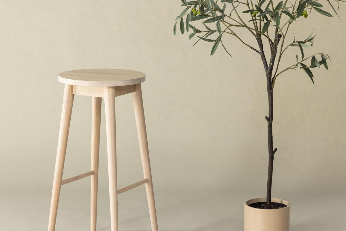 BARHOCKER MOLLOSAND Beige 36x36x75 cm - Beige, Holz (36/75/36cm) - FURNLUX