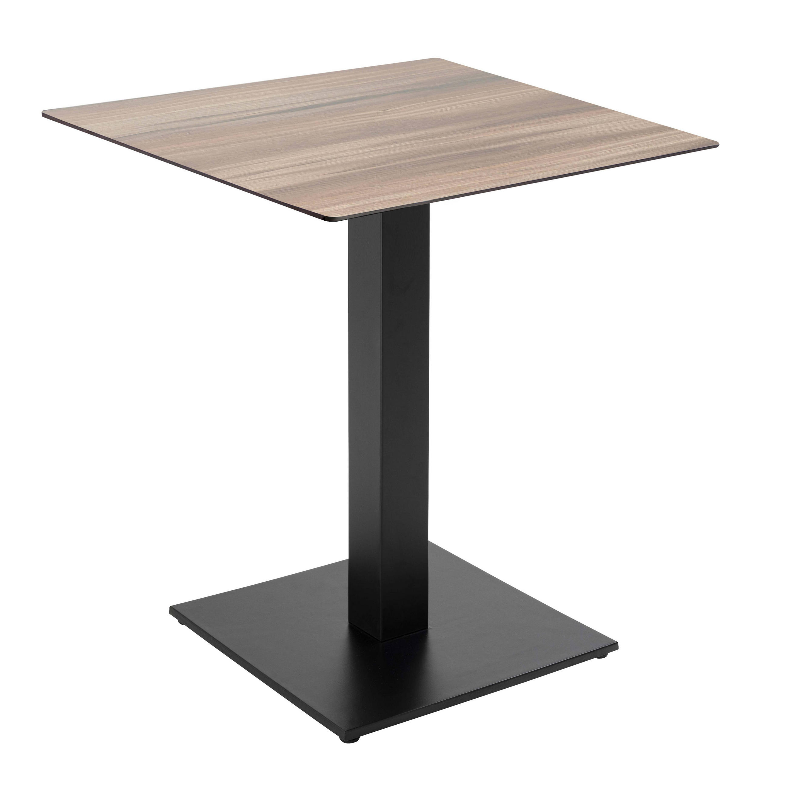 TISCH, dunkles Eiche - Braun, Holzwerkstoff/Metall (70/70/73cm) - Oviala