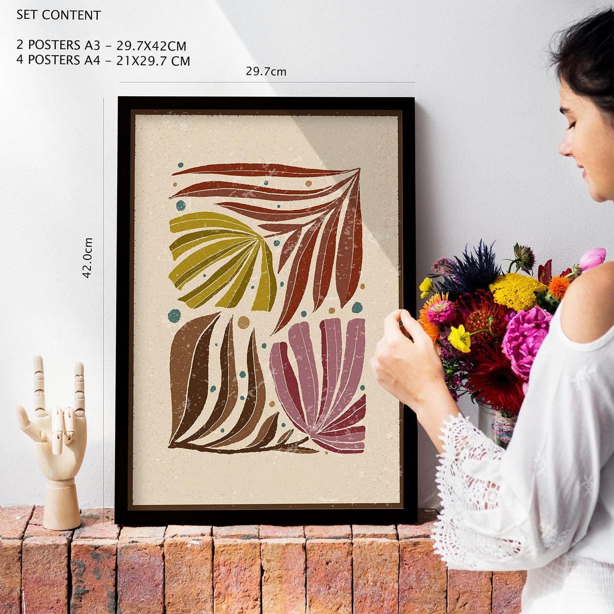 POSTER Set Mit 6 Blatt im Ethno-Stil Größe A3 & A4 Weißer Rahmen - Weiß, Papier (29.7/1cm) - Nacnic