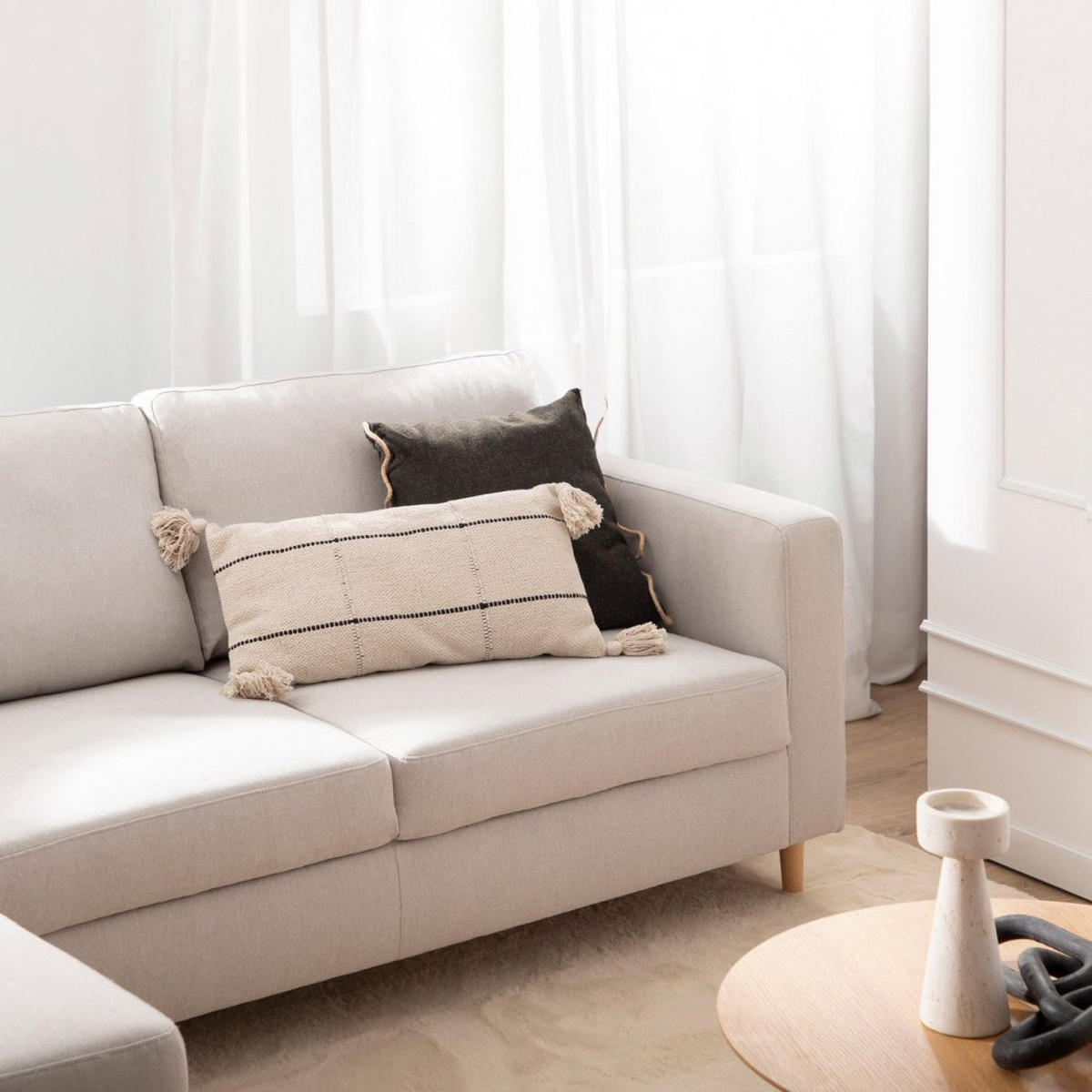 SOFA-CHAISELONGUE Beth Grau 245 cm x 83 cm - Grau, Textil (245/145cm) - Klast Home