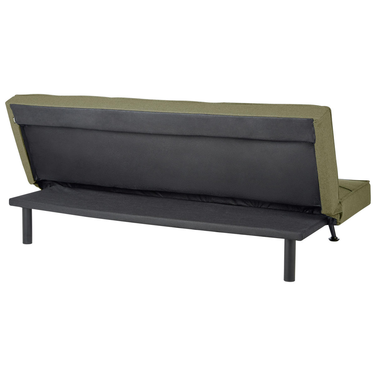 3-SITZER-SCHLAFSOFA olivgrün Hasle - Silberfarben/Grün, Textil (168/77/88cm) - Beliani