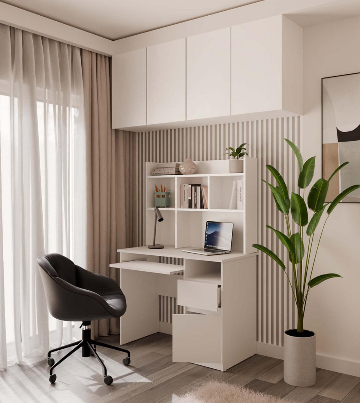 SCHREIBTISCH Weiß 98/145/51 - Weiß, Holzwerkstoff (51/98/145cm) - RAUMHIRSCH FURNITURE