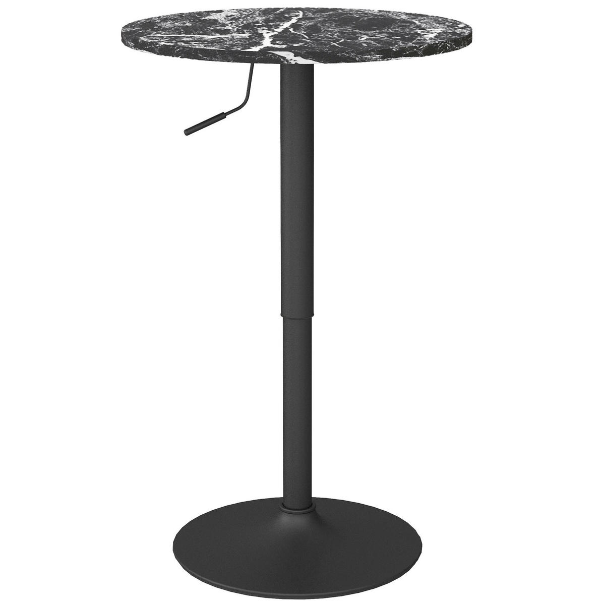 BARTISCH Stehtisch Runder Esstisch für 2 Personen, Schwarz, Ø60 x 68-93,5cm - Schwarz, Holzwerkstoff (60/93.5/60cm) - HOMCOM