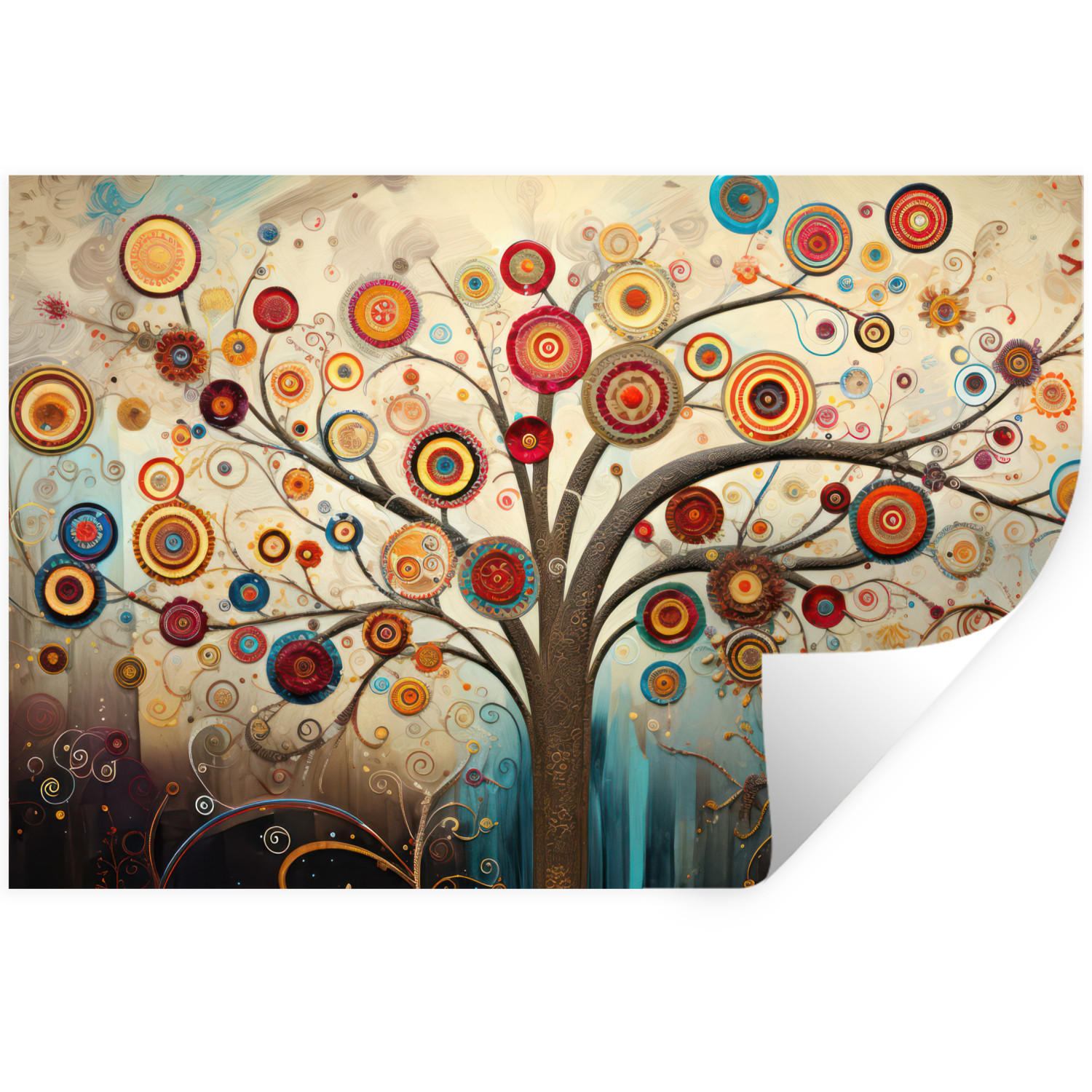 WANDTATTOO Baum - Baum des Lebens - Farbe 60x40 cm - Braun, Kunststoff (60/40/0.1cm) - MuchoWow