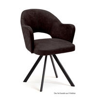 ARMLEHNSTUHL (8er-Set) Debor 59x87x61 Schwarz/Espresso - Dunkelbraun/Schwarz, Kunststoff (61/87/59cm) - 58aufmkessel