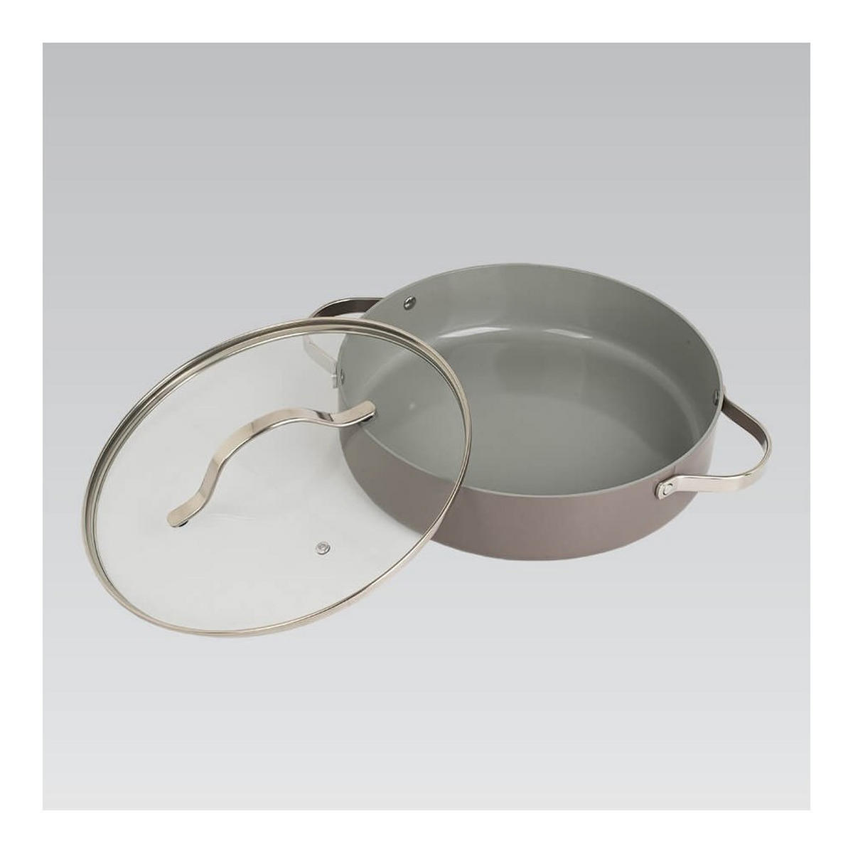 TOPF Grau 38/28/7.5 cm MR400928S - Grau, Metall (28cm) - Maestro 