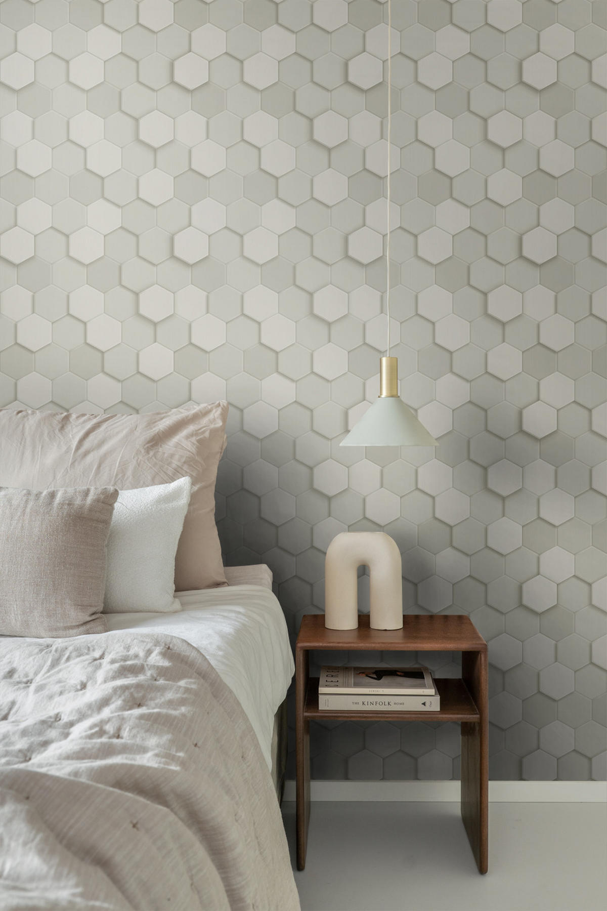 TAPETE 3D Wabenmuster 53 cm x 10.05 m - Grau, Papier (53/1000cm) - Origin Wallcoverings