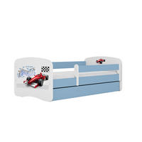 KINDERBETT Formel 1 mit Schublade und Matratze 160/80 - Blau, Holzwerkstoff (80/160cm) - RAUMHIRSCH FURNITURE