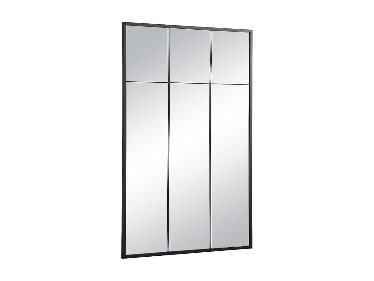 SPIEGEL Fenster Industriell - Eisen - 105 x 150 cm - Schwarz - BELLAGIO - Schwarz, Metall (105/150/2cm) - Vente-Unique