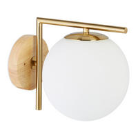WANDLEUCHTE - Multicolor, Glas/Holz (19.5/22/28cm) - Relaxdays