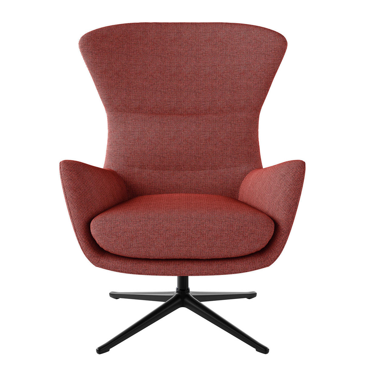 SESSEL mit Kreuzfuß - Rot/Schwarz, Textil/Metall (84/99/96cm) - home24