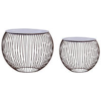 COUCHTISCH 2 Stk. Golden - Goldfarben, Metall (51/51/41cm) - furnicato