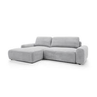 ECKSOFA CORD Grau 264x162x85 cm - Grau, Textil (264/162cm) - FURNLUX