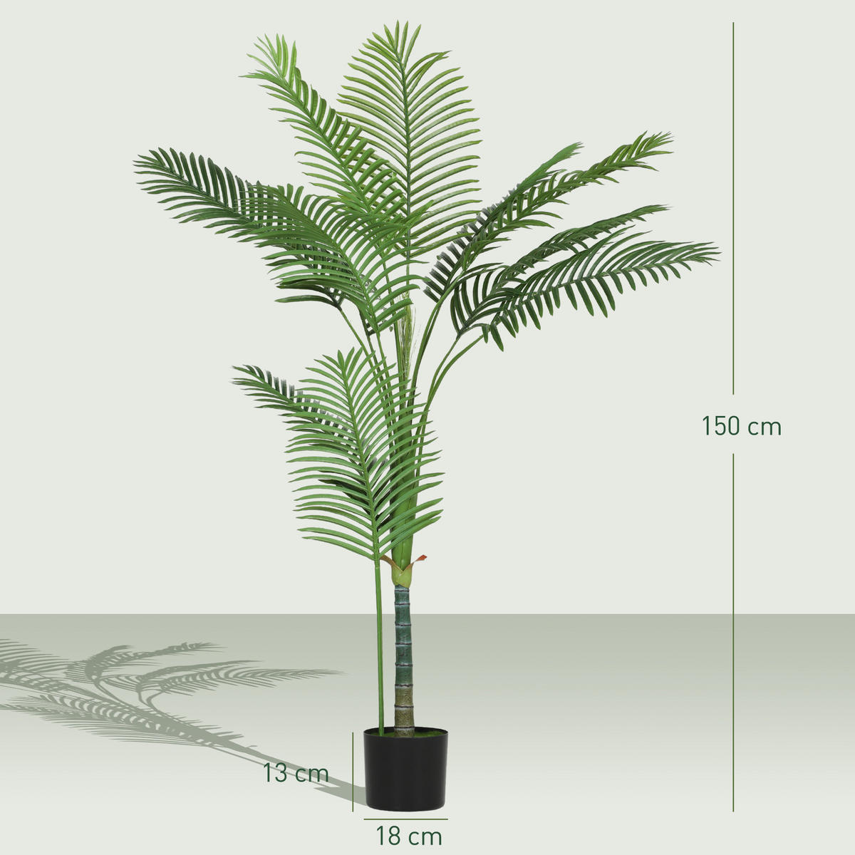 KUNSTPFLANZE DE-16627 150 cm, Areca-Design Grün - Grün, Kunststoff (150cm) - ComfortXL